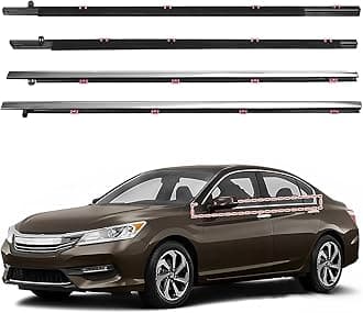 Window Molding Trim for 2013-2018 Honda Accord,4-Door Sedan,Chrome Outer Door Weatherstrip Window Seal Belt,Replace#72410-T2A-A01 72450-T2A-A01 72910-T2A-A01 72950-T2A-A01