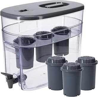 Invigorated WaterAlkaline Water Machine - Alkaline Water Filter System - Countertop Water Filter Dispenser for Home or Office - 300 Gallon Water Filter Capacity - 3 x pH001 Alkaline Filter (Grey)