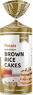 Pintola Organic Brown Rice Cake All Natural Unsalted 130g | Gluten-Free Snack | 9 Wholegrains | Low Fat | 30 Calories per Cake | Soy & Yeast Free | Healthy Snack for Weight Loss