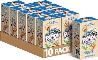 MeijiHello Panda Cookies, Vanilla Crème Filled - 2.1 oz, Pack of 10 - Bite Sized Cookies with Fun Panda Sports