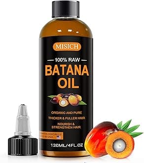 MISICH Raw Batana Oil, 100% Natural Organic Hair Growth Oil for Men & Women, Sourced from Honduras, Pure, Unrefined, Enhances Thickness, Prevent Hair Loss 4 Oz