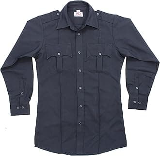 First Class 100% Polyester Long Sleeve Men's Uniform Shirt Black