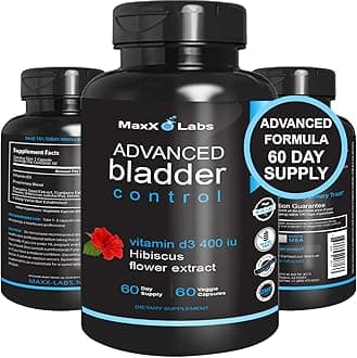 Advanced Bladder Control and UTI - New - Potent Blend of Cranberry Extract, Pumpkin Seed Extract, Hibiscus Flower, Vitamin D3, and Green Tea Extract - Useful for Urinary Tract Infection - 60 Caps