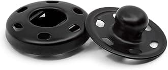 Dritz 80-2-1 Sew-On Snaps, Black, Size 2 6-Count