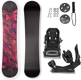 STAUBER Summit Snowboard & Binding Package Size 128, 133, 138, 143, 148,153,158,161- Best All-Terrain, Twin Directional, Hybrid Profile Snowboard & Bindings for All Levels