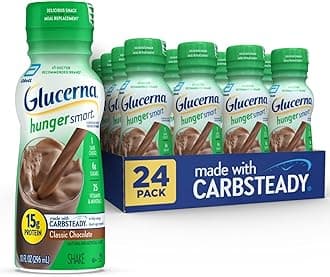 Glucerna Hunger Smart Shake, to Help Manage Blood Sugar, Rich Chocolate, 10 fl oz, 24 Count