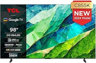 98C855K 98-inch QLED Mini LED TV, QLED PRO, 4K HDR Premium 3500nits, Smart TV Powered by Google TV (Dolby Vision & Atmos, Onkyo 2.2.2 sound system, 144Hz Motion Clarity Pro)