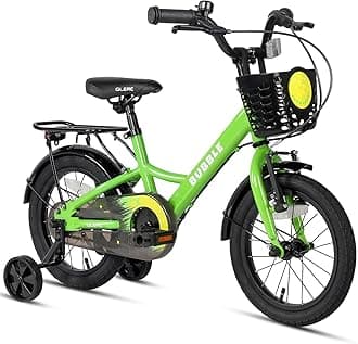 – Glerc Bubble 12 14 16 Inch Kids Bike for 3-8 Years Old Boys & Girls Bicycles with Basket & Stabilisers & Rear Rack, Multiple Colors