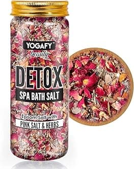 Epsom Bath Salt Crystals (250 gm) || DETOX SPA || Muscle Relief Body Soak with Epsom Salt Crystals- Deep Soaking Body Aches, Muscle Pain, Joint Soreness and Tired Muscles | Pet Jar Pack |