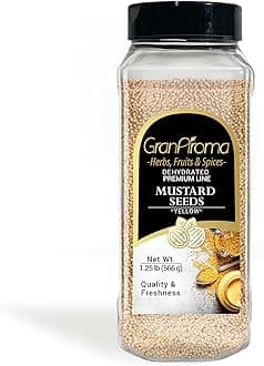 GranAroma Yellow Mustard Seeds, Mild Flavor, Dips & Dressings, For Homemade Mustard (1.25 Pound)