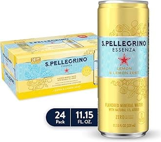 S.Pellegrino Essenza Lemon Lemon Zest Flavored Mineral Water, 11.15 fl oz. Cans (24 Count)