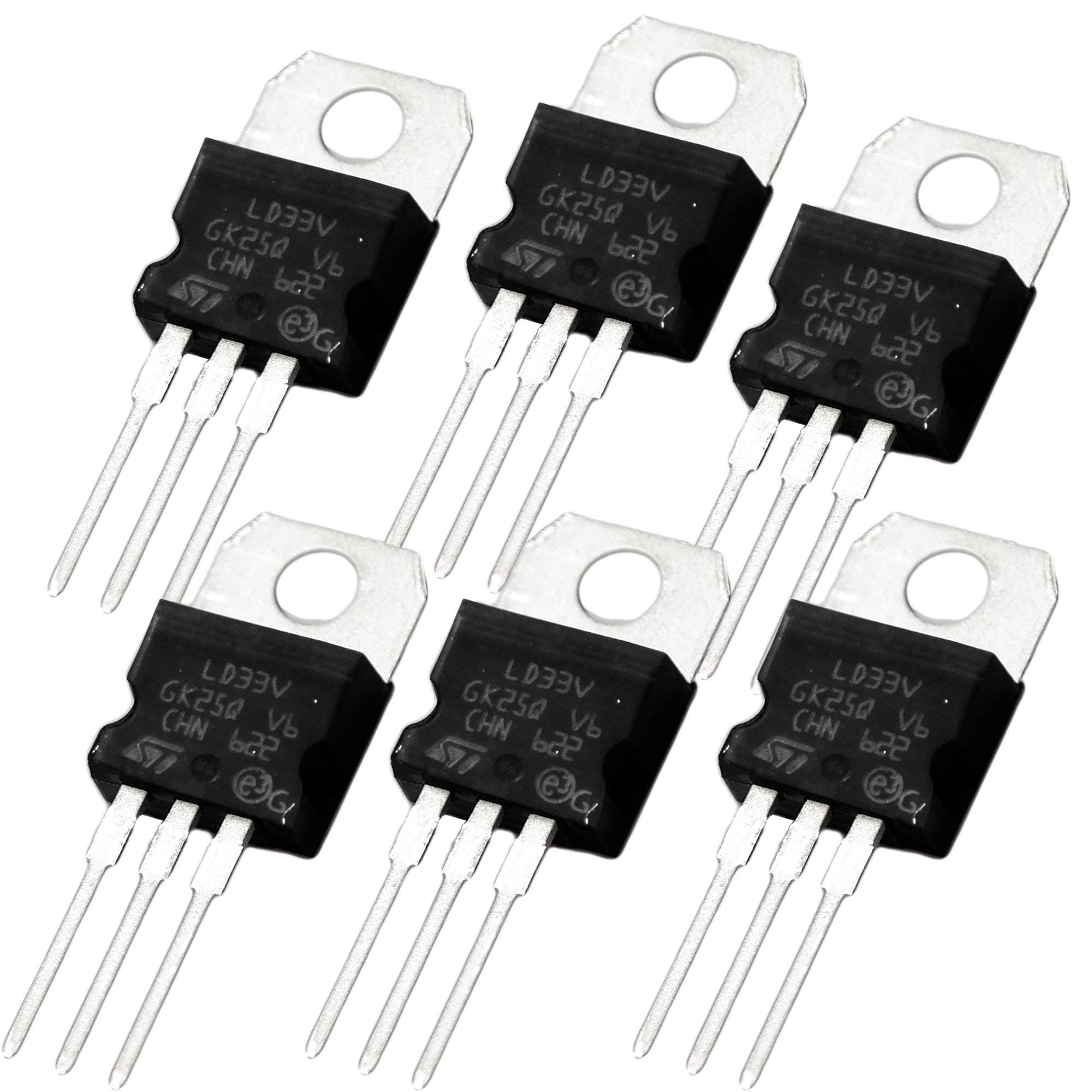 STMicroelectronics LD1117V33 (6 PCS) ST Micro Electronics 3.3V 950mAh LD1117V33 Voltage Regulator LD3V 6 PCS
