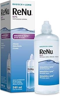 ReNu Multi-Purpose Contact Lens Solution 240ml - For Soft Contact Lenses for Comfortable Wear - Gentle on Sensitive Eyes - Clean,Disinfect,Rinse,Lubricate and Store your Lenses - Lens Case Included