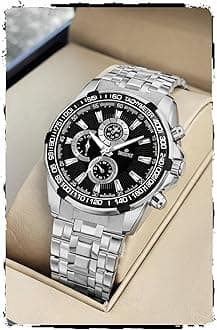 Black Chain Chrono Look Analog Watch for Men