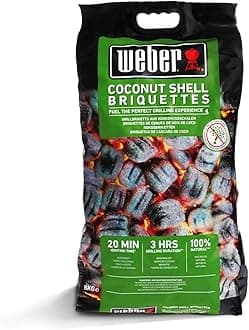 Grill Briquettes from Coconut Shells (8kg bag), high performance, for long and consistent heat, ideal for longer grilling of grill food, 100% natural (18402)