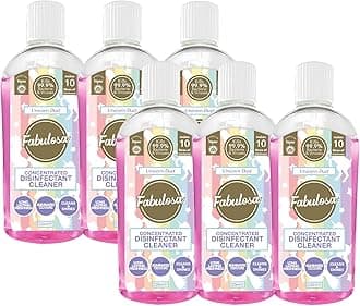Fabulosa 4 in 1 Concentrated Antibacterial Disinfectant All Purpose Cleaner, 220ml, 6 pack, Unicorn Dust