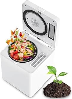 Electric Composter for Kitchen, 3L Compost Bin, Odorless/Auto-Cleaning/LED Display, Countertop Smart Compost Machine, Turns Waste into Dry Fertilizer