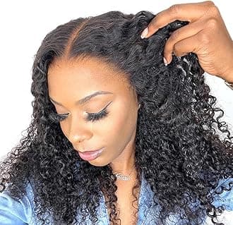 BLY 6x4 HD Lace Glueless Bob Wig Human Hair Ready to Wear and Go Short Bob Lace Pre Cut Wig Deep Wave Hair 14 Inch for Women Pre Plucked Natural Black Color Wet and Wavy