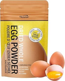 Whole Egg Powder 8Oz, Just Egg Ingredient, No Additives, Homogenized, Pasteurized, Gluten-Free Great for Baking and Cooking 227G