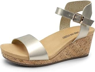 Women's Open Toe Buckle Ankle Strap Platform Wedge Sandals for Women Summer Dressy Shoes | Women, Wedge, Platform, Open Toe, Ankle Strap, Buckle