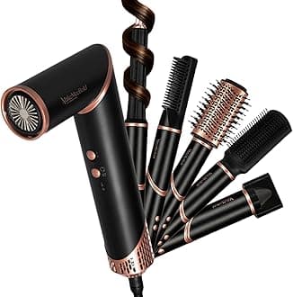 Make Mee Bold 7-IN-1 Multi Air Styler |110,000 RPM High-Speed Brushless Motor | Auto-Clean Tech | Hair Dryer with Diffuser & Volumizer Brush | Aircurl Hair Styler | Anti-Frizz Hair Styling Tool, Gifts for woman, 1500 Watts