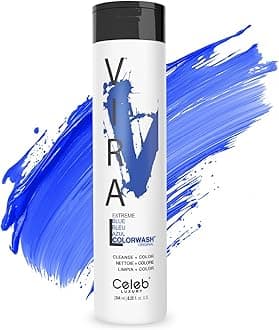 Celeb Luxury Viral Colorwash, Professional Semi-Permanent Hair Color Depositing Shampoo, Blue, 8.25 Fl Oz (Pack of 1)