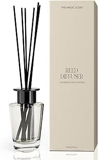 The Magic Scent Mahogany & Teakwood Reed Diffuser for Home - Luxury Scent Diffuser with Premium Fiber Reeds for Lasting Gentle Dispersal - Natural, Toxin-Free Aroma Inspired by Ambercrombie & Fitch