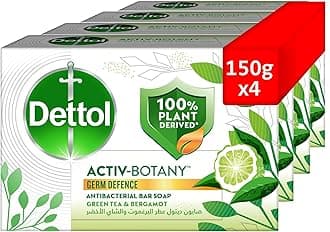 Activ-Botany Bathing Soap, Green Tea & Bergamot Scent, 150g x 4