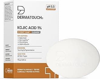Kojic Acid 1% Soap with Glutathione | Skin Brightening & Pigmentation Care Soap | Helps Reduce Dark Spots & Sun Damage | For Men & Women | 75g