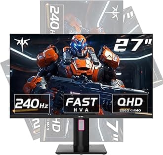 27 Inch 240Hz Gaming Monitor, QHD 2560x1440 Monitor, Fast HVA, HDR400, G-Sync/FreeSync Compatible, USB/Type C/DisplayPort/HDMI, VESA Mountable, Pivot Height Tilt Adjustable, H27E22
