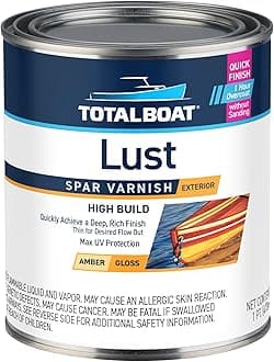 Lust Marine Varnish, High Gloss and Matte Finish for Wood, Boats, Outdoor Furniture (High Gloss, Pint)
