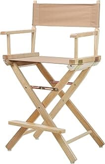 Casual Home 24" Director's Chair Natural Frame with Tan Canvas, Counter Height