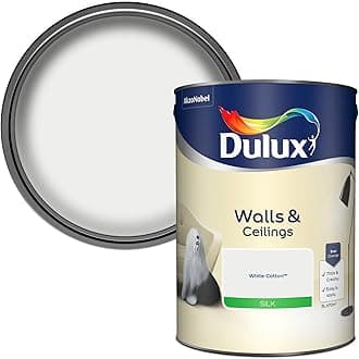 Dulux Silk Emulsion Paint For Walls And Ceilings - White Cotton 5 Litres