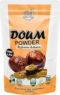 Premium Doum Palm Powder, 150g Herbal Loose Organic Flowers Natural Healthy Vitamins Rich Caffeine Free Doom Hyphaene Thebaica Palm, for Smoothies, Baking, Hot Tea Fruit 5.3 oz