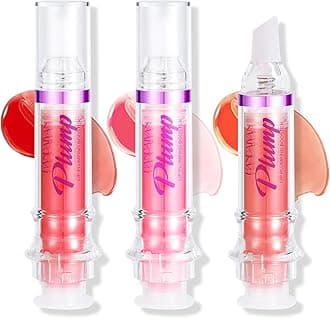 Erinde 3 Colors Lip Plumper Gloss, Spicy Lip Plumping Booster Lip Oil, Ultra-Hydrating & Nourishing Plump and Pout Lipgloss, Glossy Finish Fuller Plumping Lip Tint for Women Girls Makeup