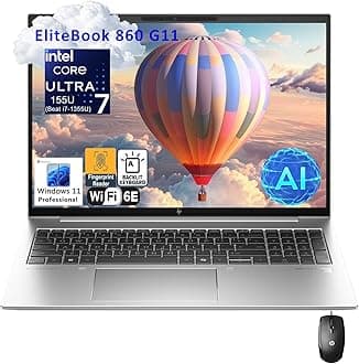 HP EliteBook 860 G11 16" FHD+ Business Laptop Computer, Intel 12-Core Ultra 7 155U (Beat i7-1355U), 32GB DDR5 RAM, 2TB PCIe SSD, WiFi 6E, Backlit Keyboard, Fingerprint Reader, Windows 11 Pro, AZ-XUT