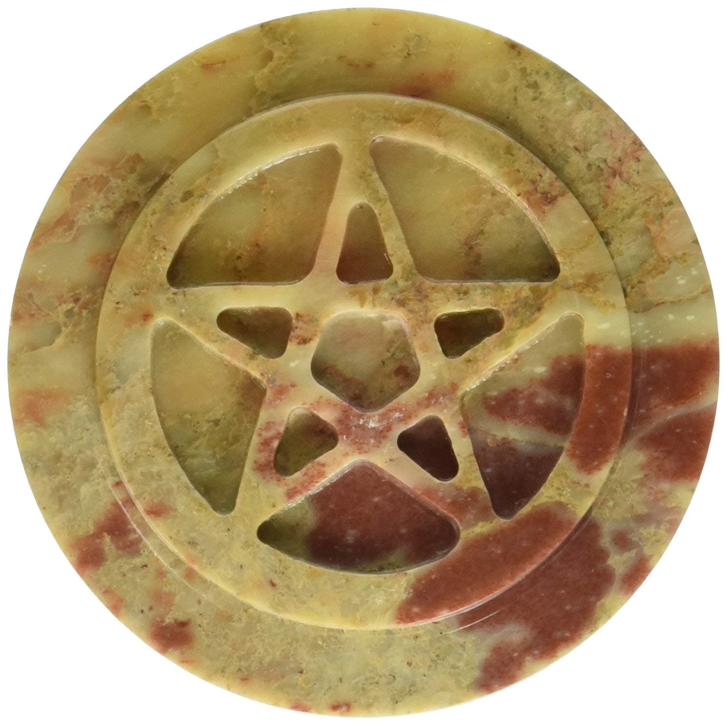 Soapstone Pentacle Altar Tile