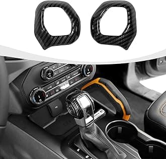RAZPOY Gear Shift Knob Trim Cover Compatible with 2021-2025 Ford Bronco Interior Accessories, Carbon Fiber