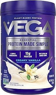 Protein Made Simple Protein Powder, Vanilla - Stevia Free, Vegan, Plant Based, Healthy, Gluten Free, Pea Protein for Women and Men, 9.2 oz (Packaging May Vary)