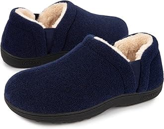 Men's Slippers Warm Bedroom Memory Foam House Shoes Slip-On for Indoor Outdoor Winter