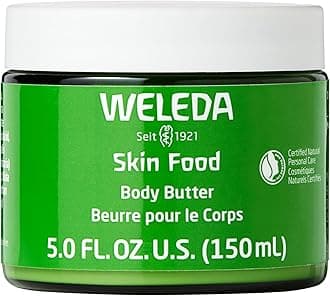 Weleda Skin Food Body Butter 5 Fluid Ounce, Sustainable Glass Jar, Plant Rich Hydrating Moisturizer with Shea and Cocoa Butter, Sweet Almond Oil and Pansy