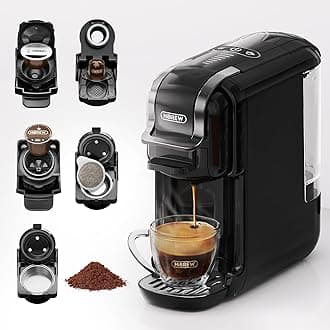HiBREW H2B 5-in-1 Pod Coffee Maker - Compatible With 4 Coffee Capsule as Well as Espresso Powder, Makes Iced Coffee, Espresso, Cappuccino, Long Black