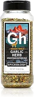 & Derek Wolf - Garlic Herb - Argentinian-Inspired BBQ Rub - Barbeque Spices and Seasoning Blends - Use On: Lamb, Chicken, Chimichurri, Shrimp, Eggs and Vegetables - 18 oz