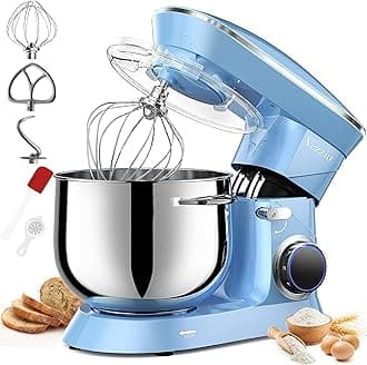 Vezzio 9.5 Qt Stand Mixer, 10-Speed Tilt-Head Food Mixer, 660W Kitchen Electric Mixer with Stainless Steel Bowl, Dishwasher-Safe Attachments for Most Home Cooks (Blue)