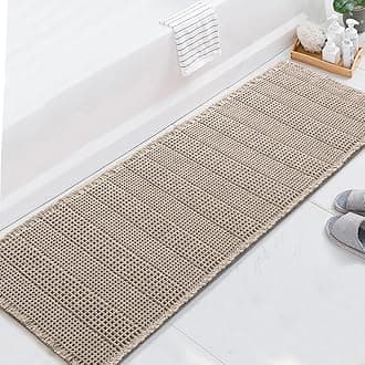 Upgraded Waffle Runner Rug Super Absorbent Non Slip Bath Rugs for Beside Tub, 24" x 72", Irish Cream
