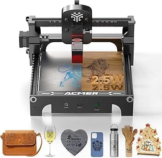 ACMER S1 Laser Engraver Mini Machine, 0.01mm Accuracy, Easy to Carry Engraving Tool for Leather, Wood, Laser Class (2500mW)
