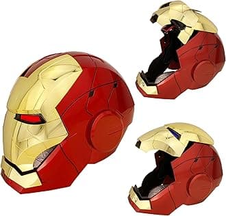 Autoking Iron-Man MK 5 Helmet with Jarvis Voice & Remote&Touch Controlled Open/Close Mask, 1:1Adult Wearable Super Hero Mask&Movie Prop for Halloween&Birthdayand&Christmas（Golden）