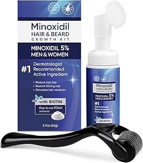 5% Minoxidil Foam Kit, Blue, Unscented, 60ml, Unisex, Hair Growth, 2 Fluid Ounces