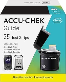 Accu-Chek Guide Glucose Test Strips for Diabetic Blood Sugar Testing (Pack of 25)