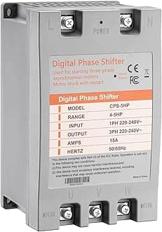 Single Phase to 3 Phase Converter，5HP 220V 3 Phase Converter，220V-240V Input/Output Digital Phase Shift for 5HP Motor